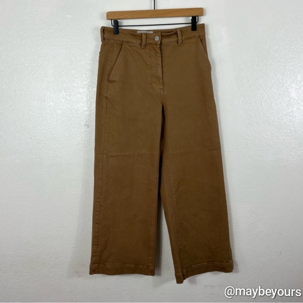 Everlane Tan Brown Cropped Wide Leg regular size 6